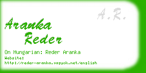 aranka reder business card
